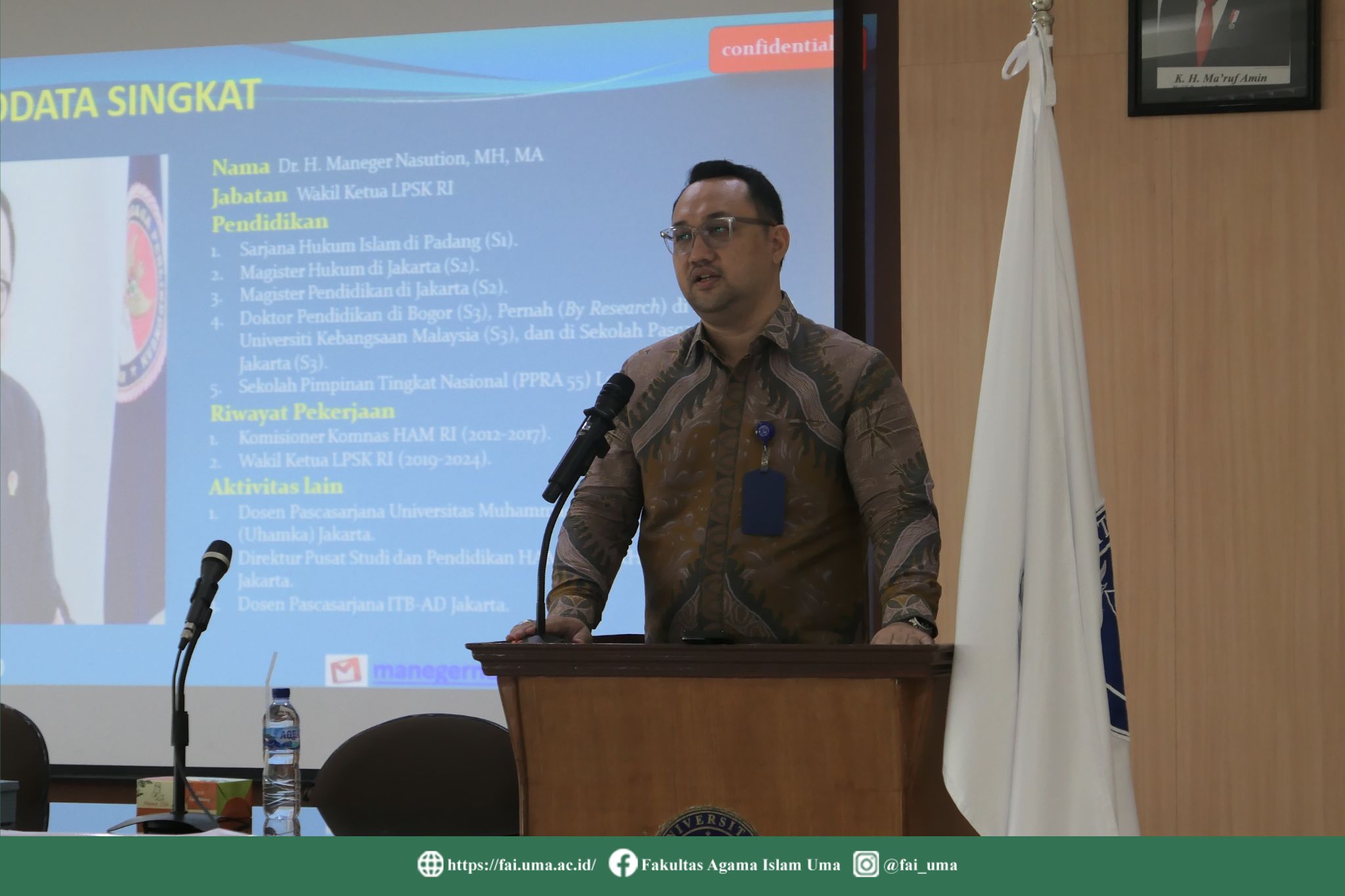 Bapak Dekan FH Seminar Tentang Perlindungan Saksi Dan Korban Dalam Perspektif Hukum Islam Serta Kedudukannya Dalam Sistem Peradilan Pidana Indonesia
