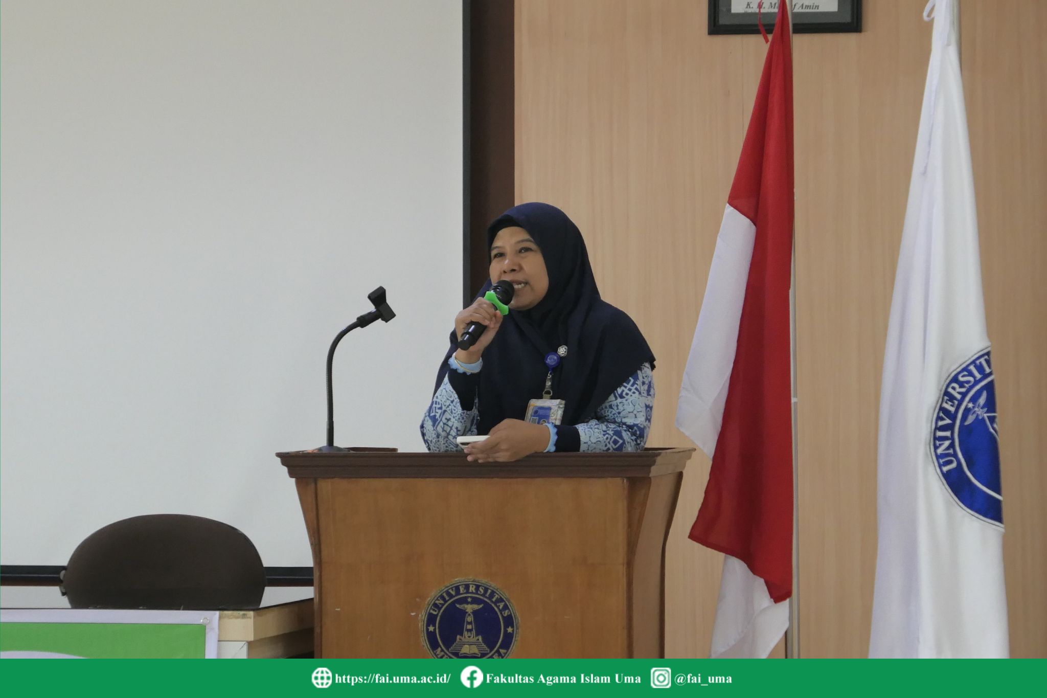 Kata sambutan Ibu Wakil Rektor UMA workshop penyusunan kurikulum perguruan tinggi PAI UMA WEB