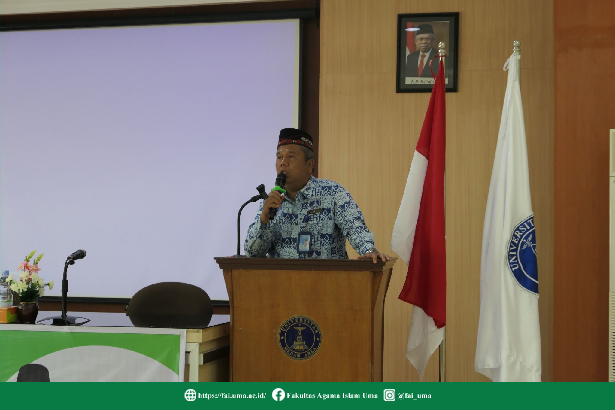 Kata sambutan Pak Dekan FAI UMA workshop penyusunan kurikulum perguruan tinggi PAI UMA WEB