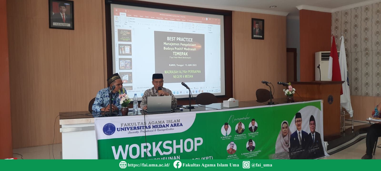 Narasumber Sesi II workshop penyusunan kurikulum perguruan tinggi PAI UMA WEB