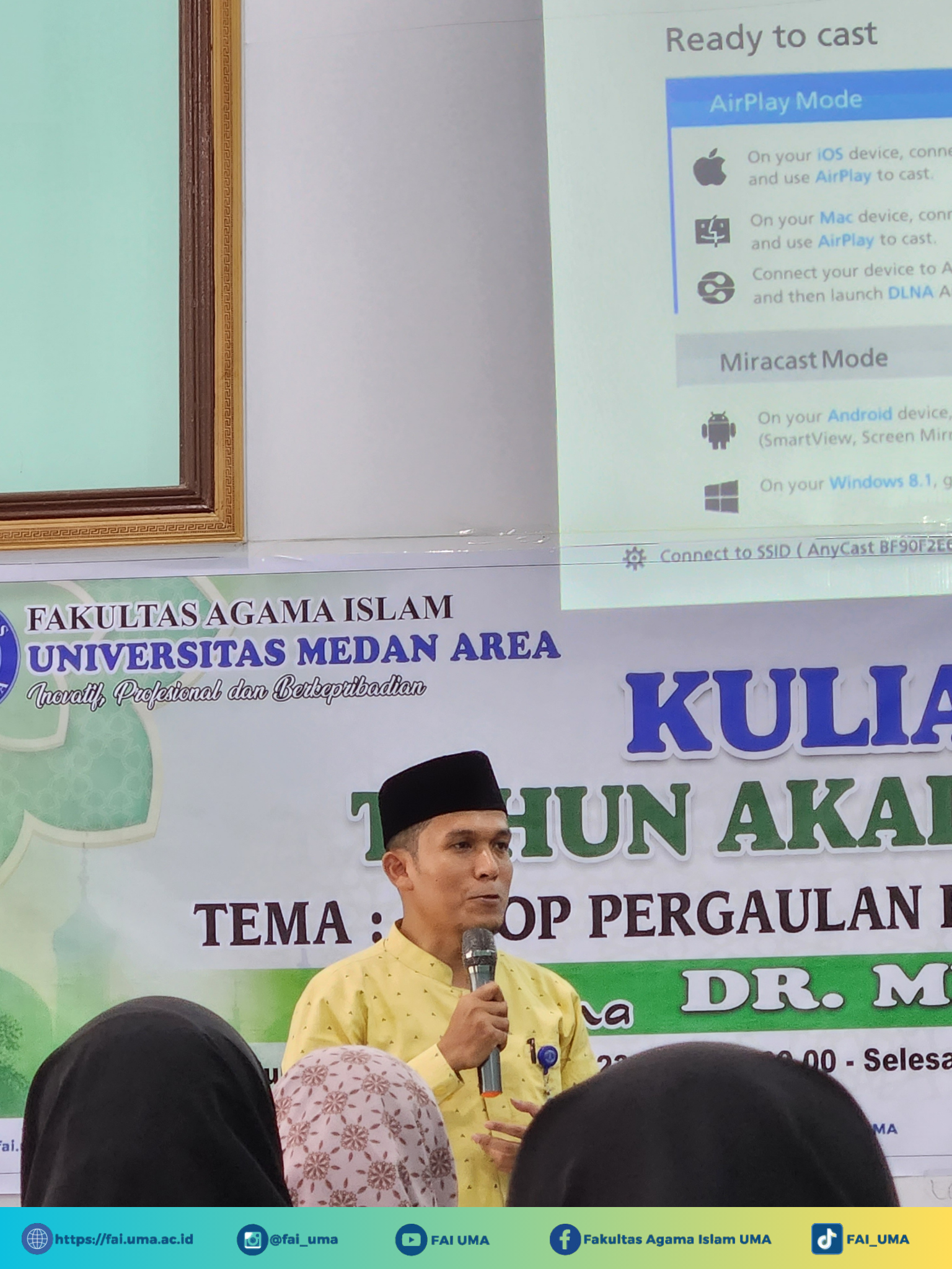 Kata Sambutan Pak Dekan FAI UMA pada Kegiatan Kuliah Umum