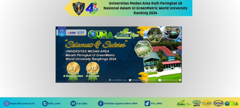 Berita Universitas Medan Area Raih Peringkat 18 Nasional dalam UI GreenMetric World University Ranking 2024