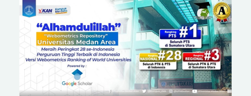 Slider Universitas Medan Area Raih Prestasi Pemeringkatan Webometrics Repository Edisi 18 Desember 2024