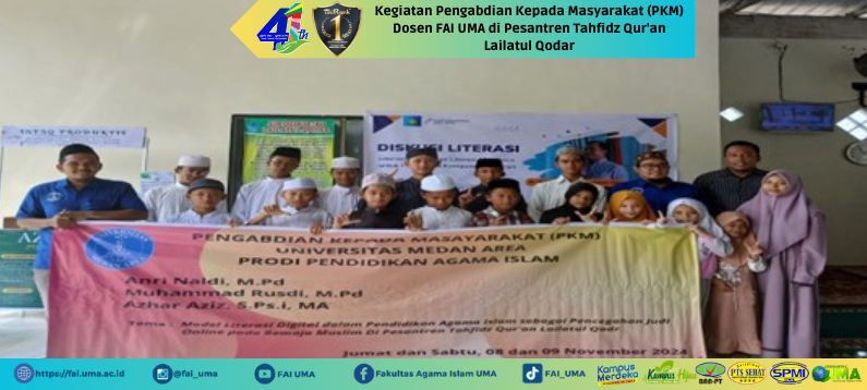 Kegiatan Pengabdian Kepada Masyarakat (PKM) Dosen FAI UMA di Pesantren Tahfidz Qur'an Lailatul Qodar